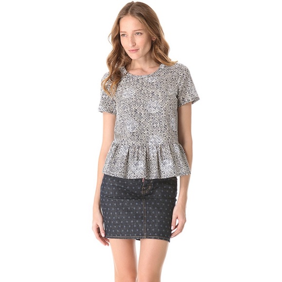 Marc by Marc Jacobs Jamie Dot Peplum Top Red Multi - Picture 7 of 8